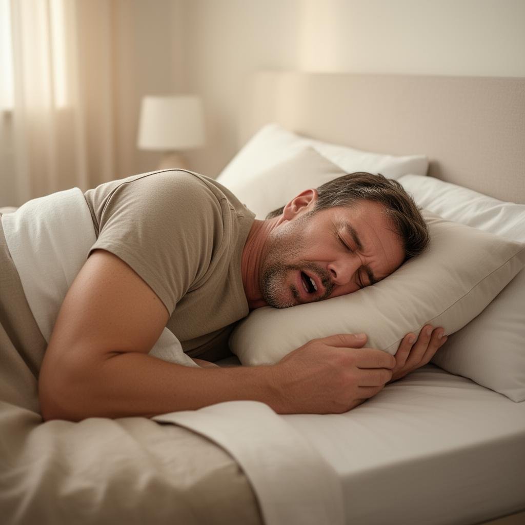 Schlafende Person in ungünstiger Schlafposition